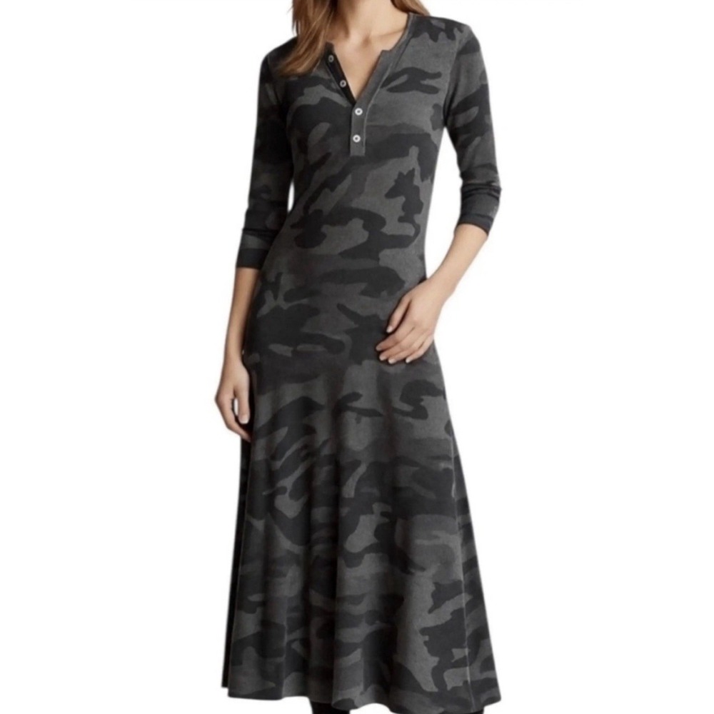 Polo RALPH LAUREN Henley CAMO DRESS Waffle Knit Women's XS